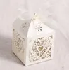 Love Heart Laser Cut Candy Favor Holders Present Boxes Chocolate Present Bridal Birthday Bomboniere Box With Ribbons Country Wedding Presents ZZ