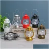 Juldekorationer Vintag Halloween påsklampskärm Cam Barn Lamp Home Party Bar Led Candle Light Plastic Retro Style Lantern Dr DH62X