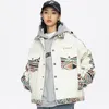 Jaquetas masculinas streetwear folk-custom mens harajuku vintage padrão impresso retalhos lapela casacos moda casual solto outwear unisex