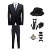 Fatos masculinos O Grande Gatsby Gentleman Roaring 20s Vintage 1920s Outfits Ternos Blazers Acessórios Conjunto de três peças terno traje 230906