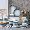 Serviessets 42-delige keramische set met geschenkdoos Borden en schalen voor 8 personen Servies Restaurant El