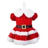 Abbigliamento per cani Decorazione con bottoni Abito per animali Adorabile costume da Babbo Natale Facile da indossare Lavabile in lavatrice per la festa del giorno di Natale