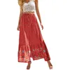 Saias Boho Vestido Bohemian Gypsy Maxi Long para Mulheres Verão Midi Beach Femme