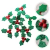 Estatuetas decorativas 100 peças acessórios verdes material diy em massa delicado acessório de janela pano amuletos de natal