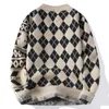 Designer Sweater New printed couple's loop round neck sweater mink velvet half high neck knitted pullover for warmth men sweater