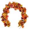 Other Event Party Supplies Artificial Autumn Maple Leaves Garland Vine Hanging Plant for Thanksgiving Halloween Fireplace Decoration Christmas Home Decor 230905