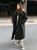 Casacos de Trench das Mulheres Jakcet Mulheres Inverno Outono 2023 Longo Casaco Preto Feminino Parkas Estilo Coreano Casual Casaco Feminino Inverno