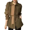 Trenchs pour femmes Collection Automne Tendance: Manteau court - Style coréen à la mode, parfait pour les petites dames