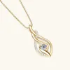 Chains Real Full Moissanite Necklace For Women Twisted Pendant Choker Chain 925 Silver Yellow Gold Color Fine Jewelry With Certificate