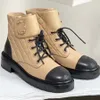 Boots Diamond Platform Women Designer Chunky Martin Boot äkta läderskor öknar Vinter utomhus Lady Party Buckle Ankel Shoe Booties 5 IES