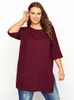 Vrouwen Plus Size T-shirt voor vrouwen t-shirt casual effen kleur t-shirt street fashion oneck zomer katoen korte mouwen 230906