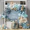 Otros suministros para fiestas de eventos Balon Ulang Tahun Garland lengkungan Kit Baby Shower dekorasi pesta ulang tahun biru Globo 1 anak laki laki 230905