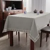 Nappe de table carrée en tissu, tissu artistique rectangulaire, thé, coton, lin, Style salle de conférence