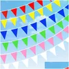 Décoration de fête 13 Style 20 Drapeaux Tissu de soie rose Bunting Fanion Bannière Guirlande Personnalité Anniversaire Mariage Accessoires pour la maison Dro Dh9Ot