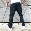 Jeans Masculinos Moda Simples Hip-Hop Rasgado Reto Solto High Street Calças Largas