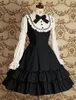 Thema Kostüm Lolita Kleid Damen Baumwolle Langarm Vintage mit Rüschen süß A412