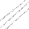 Цепочки 3 мм, тонкое ожерелье для женщин, цепочка Фигаро из нержавеющей стали, серебро, золото, бордюрное звено, высокое качество