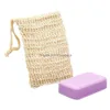 Bath Brushes Sponges Scrubbers Natural Ramie Shower Exfoliator Sponge Pouch Net Comfortable Bubble Blister Mesh Soap Saver Foamin Dhzp4