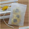 Coffee Tea Tools 100Pcs Disposable Filter Bags Empty Non-Woven Strainers With String Pouch For Home Kitchen 6 X 8Cm Drop Delivery Otnwd