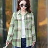 Blouses pour femmes chemises à plaid en vrac à manches longues, étudiante étudiante, chemisier décontracté m-xxxl dames tops vêtements camisas de