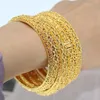 Bangle 4pcs/set 24K Dubai Gilded Bracelet Women's Ethiopian Arab Dubai African Indian Bride Wedding Gift Jewelry 230906