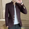 Ternos masculinos 2023 de alta qualidade bonito moda versão coreana magro banquete terno roupas de trabalho homem estilo chinês casaco casual