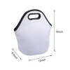 Blancs de sublimation réutilisables Sac à lunch isolé en néoprène Durable imperméable à l'eau lavable fourre-tout sacs de pique-nique boîte de transport sacs à main avec fermeture à glissière travail scolaire G0906