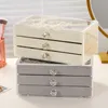 Storage Boxes Bins three layer clear drawer earrings bracelet Jewelry storage box Earrings ring jewelry 230906