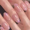 Falska naglar nagelförbättringar aurora pulver oval bär färdigförhindrande