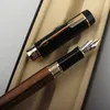 Fountain Penns Jinhao 100 Luxury Wood Fountain Pen F M Bent Nib Metal Rotating Cover Ink Pen Business Stationery for School Writing Presents Pens 230906