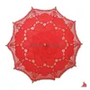 Parapluies Colorf Coton Parasol De Mariée À La Main Battenburg Dentelle Broderie Soleil Parapluie Élégant Décoration De Fête De Mariage Drop Deliv Dhwae