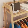 Hangers Multi-function Coat Rack Floor Standing Clothes Hanger Stand Furniture Wardrobe Shoe Hat Wood