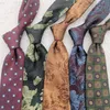 Cravates de luxe pour hommes cravates noires italiennes Naples Gentleman à motifs Jacquard tenue formelle pour le travail, fonctionnaire fonctionnaire cravate de mariage en or