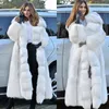 Women's Fur Winter Long Faux Coat Women Fashion Warm Coats Solid Hooded Loose Open Stitch Clothing