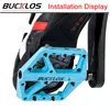Cykelpedaler Bucklos Bike Pedals Ultralight Nylon Bicycle Pedals Double Bearing Mountain Bike Pedal Anti-Slip MTB Pedal Bicycle Part 230906
