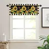 Curtain Sunflower Butterfly Plaid Short Curtains Kitchen Cafe Wine Cabinet Door Window Small Wardrobe Home Decor Drapes