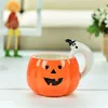 Mugs Creative 3D Hand Crafted Pumpkin Coffee Mugs Ceramic Milk Cup Funny Halloween Gifts For Kids Novelty Tea Water Cup Gift 230905