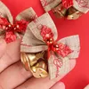 Dekoratif Figürinler 5pcs Noel Ağacı Mini Yay Çanları Kolye Did Düğün Doğum Günü Partisi Dekor Aksesuarları El Yapımı Bowknots Xmas