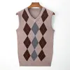 Gilet da uomo Uomo 8% lana lavorata a maglia Canotta Maglione Maglioni senza maniche Argyle Contrasto Retro Vintage Casual Basic per l'autunno inverno TULUJ20