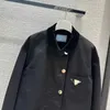 designer Jackets Womens Workwear Style Letter Light Core Fleece Splice Lapel Mid length Windbreaker Coat Women tops