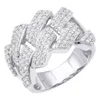Medboo Fashion Jewelry 14Kホワイトゴールド1.9ct VVSモイサナイトキューバリングウェディングバンド高級ジュエリーメンズダイヤモンドリング