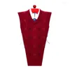 Herenvesten Wollen gebreid vest Tank Mouwloze truien Trui Pullover Top Dik Voor heren Basic Herfst Winter V-hals Argyle Retro Vintage A9955