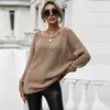 Women Swatters Zimowe jesieni Sweter Sweter Kobieta na szyję moda na dzianina swobodne pullover luźne topy 230905