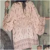 Blusas para mujer Camisas Mujeres Verano Blusa de gasa Playa Boho Kimono Cardigan Floral Impreso Manga larga Casual Suelto Er Up Drop D Dhi7G