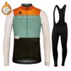 Bisiklet forması setleri set pakaian bersepeda pria sweater Lengan Panjang denan bulu termisi celana sepeda gunung Dan Jalan Musim Dingin 2023 230905