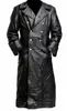 QNPQYX New MEN'S Jackets GERMAN CLASSIC Faux Leather WW2 MILITARY UNIFORM OFFICER BLACK REAL LEATHER TRENCH COAT