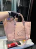 2023 New Popular Pearl Embroidered Beach Bag Handbag Beach Women's Luxury Fashion Knitted Wallet Single Shoulder Large Capacity Canvas Shopping Bag