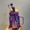 Mugs Halloween 525 ml Mugg Night Elf Purple Mason Cup Straw Glass Cup Coffee Cup Water Bottle Födelsedagspresent 230905