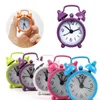 Retro Cute Mini Cartoon Metal Alarm Clocks Round Number Double Bell Desk Table Digital Clock Home Decor