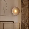 Lampada da parete per interni retrò in stile giapponese Cerchio Camera da letto Comodino Applique Soggiorno Sala da pranzo Corridoio Decorazioni DesignIlluminazione a LED